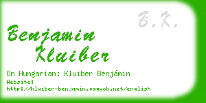 benjamin kluiber business card